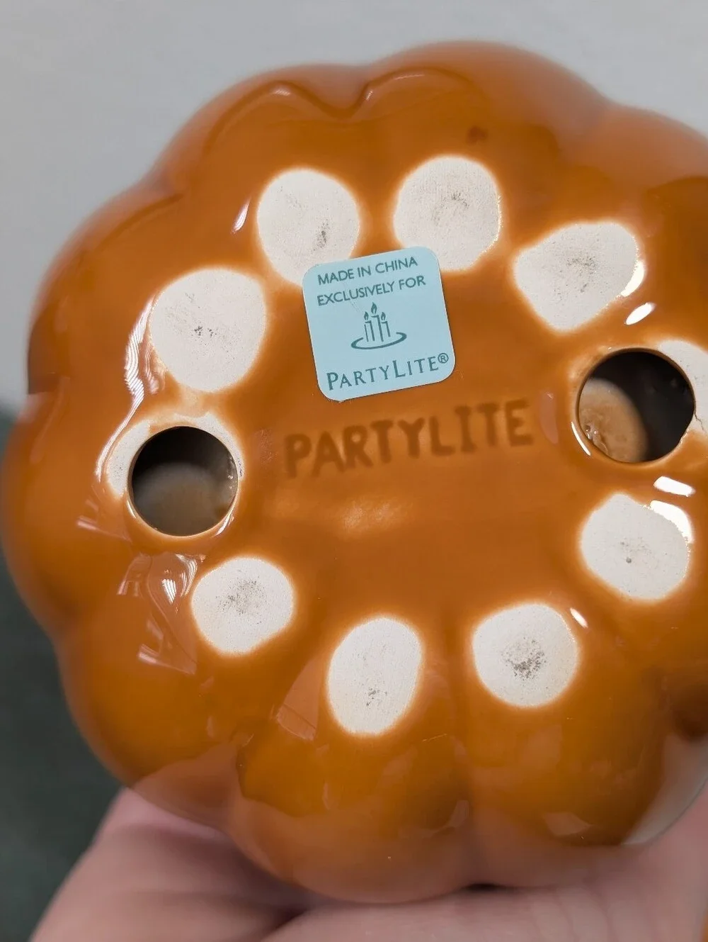 PartyLite Pumpkin Candle Holder/Jar Harvest Fall Thanksgiving New w/o Box - Picture 5 of 8